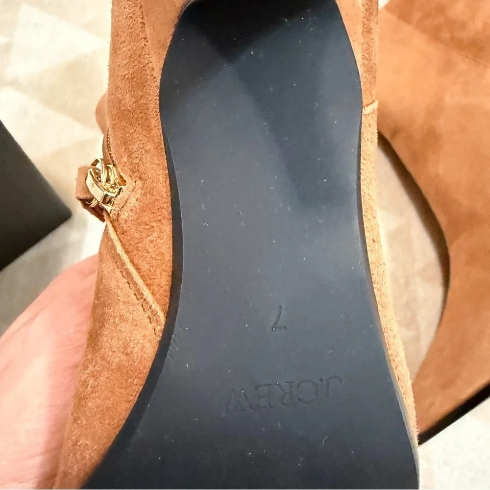J crew blonde espresso New Stevie ankle boots in suede